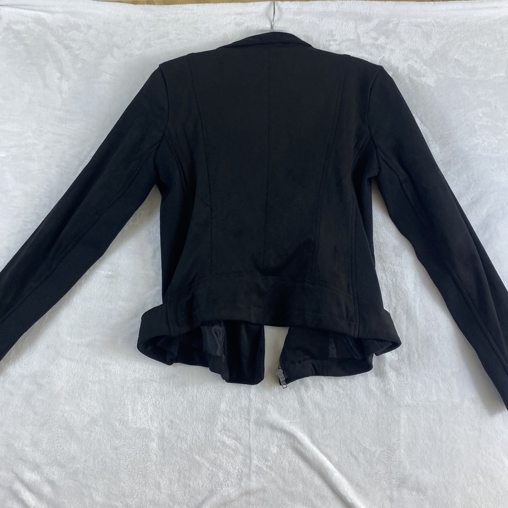 2/$30 BB Dakota Jacket Sz S Black Faux Suede Moto Style Grunge Goth Minimalist - Picture 7 of 11